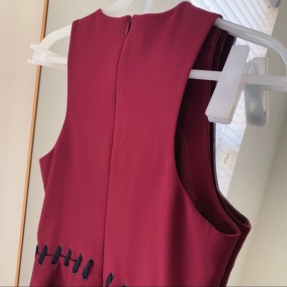 🍉Elizabeth and James Dress Carter Lace-Up Fit & Flare Sleeveless Burgundy - Picture 11 of 13